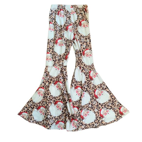 Leopard Print Santa Claus Flares - Picture 2 of 6